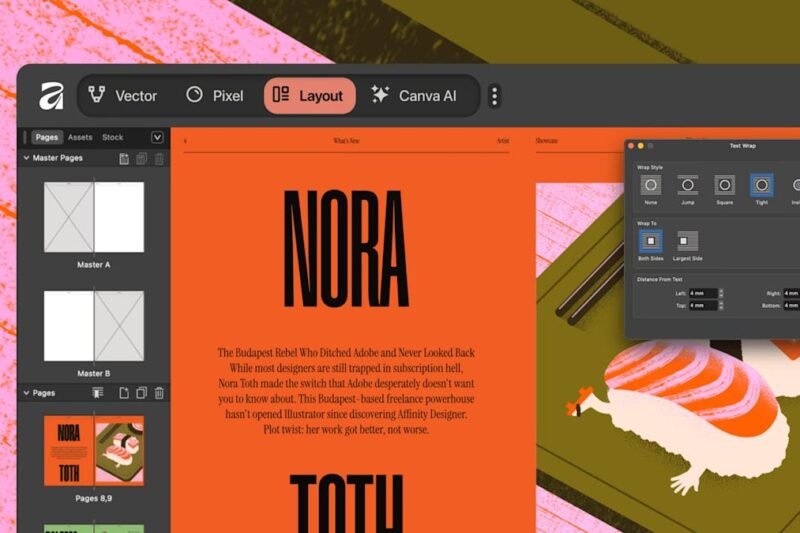 Affinity resurfaces as an all-in-one illustration, photo editing and layout app