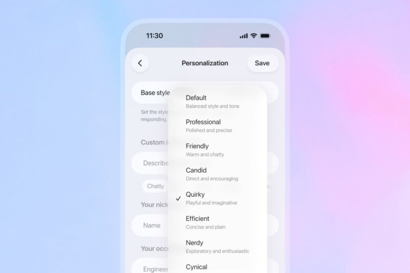 Open AI’s GPT-5.1 brings updated conversational personalization options