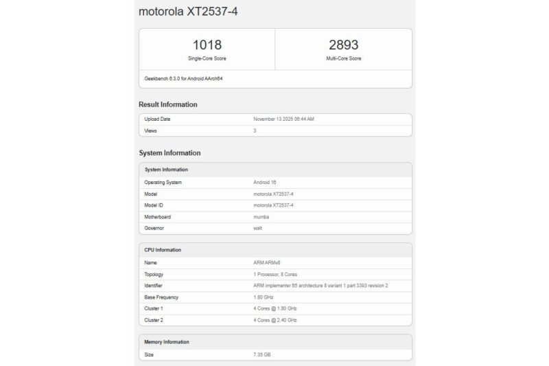 Moto G76 seemingly spotted on Geekbench, revealing its chipset