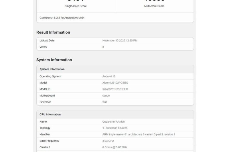 Poco F8 Ultra runs Geekbench as its launch nears