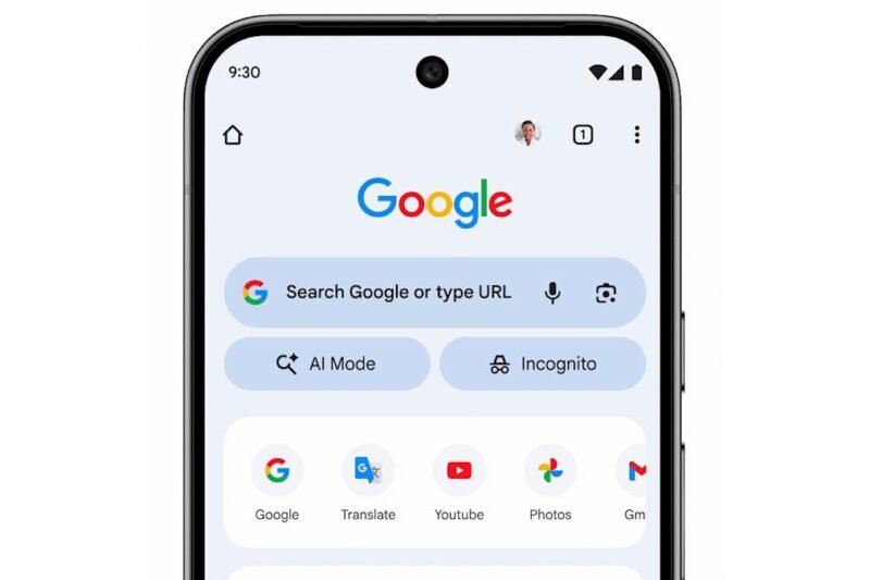 Google adds an AI Mode shortcut to Chrome on mobile