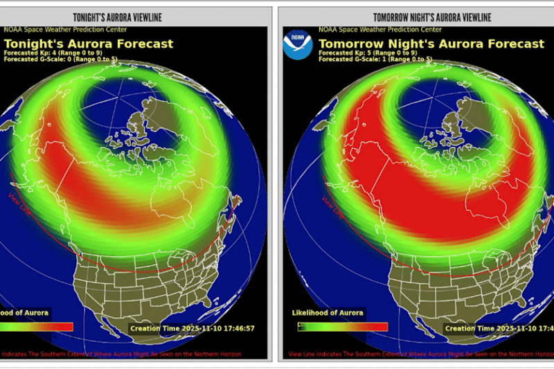 Northern lights could be visible in 15 states this week