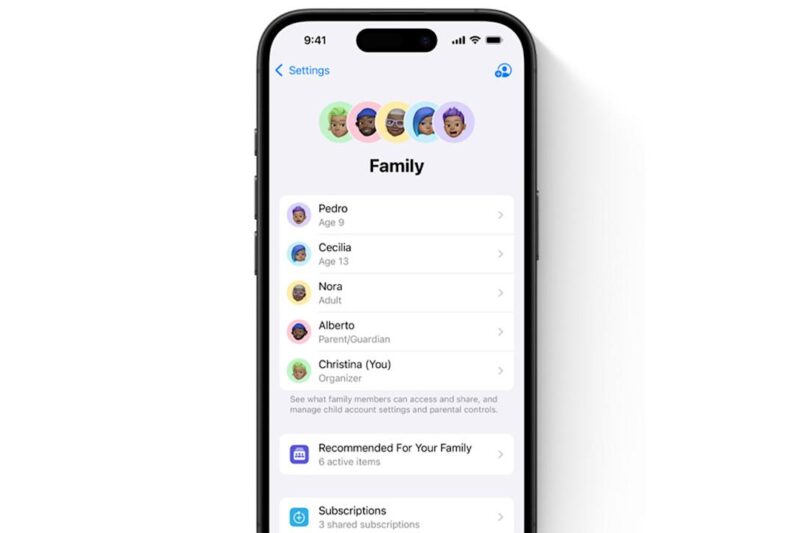 How to add someone to an Apple Family account